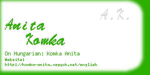 anita komka business card